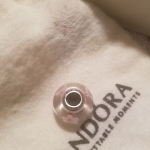Pink with a dark pink center authentic pandora mur